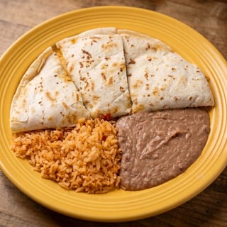 Child's Chicken Fajita Quesadilla with Beans and Rice