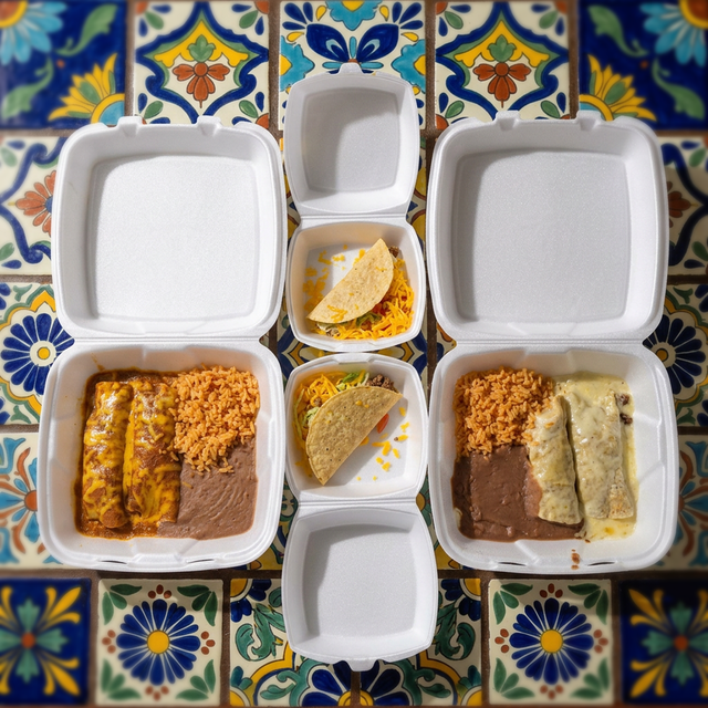 #8 Combination Plate (2 Enchiladas, 1 Taco).